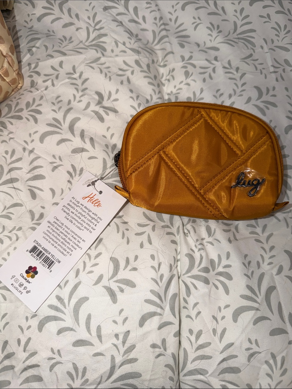 lug Amber Yellow Stash wallet/pouch nwt